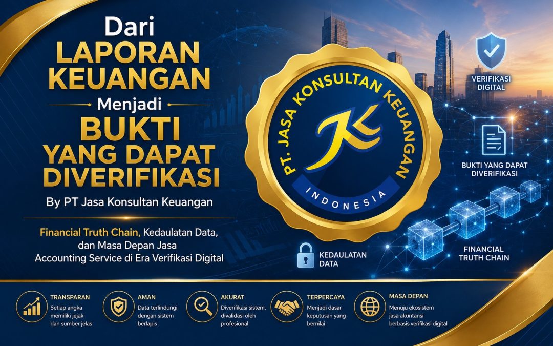 Dari Laporan Keuangan Menajadi Bukti Yang Dapat Diverifikasi By PT Jasa Konsultan Keuangan Financial Truth Chain, Kedaulatan Data, dan Masa Depan Jasa Accounting Service di Era Verifikasi Digital