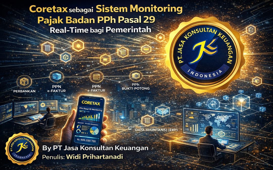 Coretax sebagai Sistem Monitoring Pajak Badan PPh Pasal 29 Real-Time bagi Pemerintah  By PT Jasa Konsultan Keuangan Penulis: Widi Prihartanadi