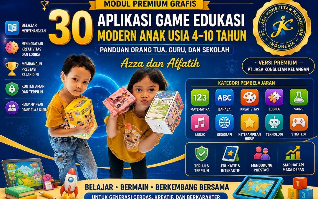 MODUL PREMIUM GRAFIS 30 Aplikasi Game Edukasi Modern Anak Usia 4–10 Tahun Panduan Orang Tua, Guru, dan Sekolah Azza dan Alfatih Versi Premium PT Jasa Konsultan Keuangan