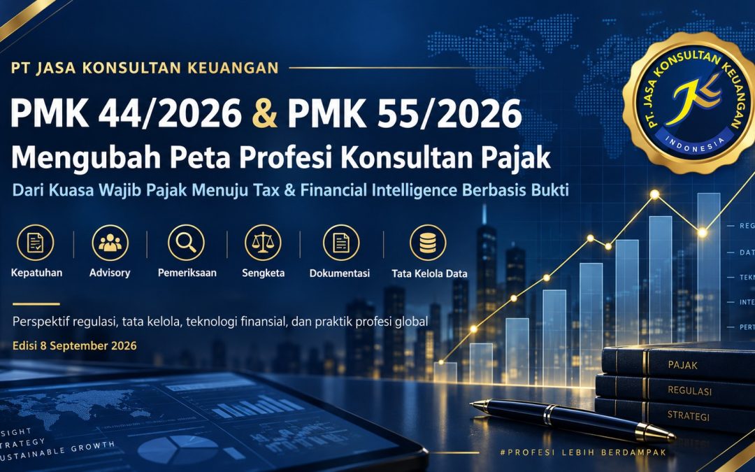 PT Jasa Konsultan Keuangan  PMK 44/2026 & PMK 55/2026 Mengubah Peta Profesi Konsultan Pajak Dari Kuasa Wajib Pajak Menuju Tax & Financial Intelligence Berbasis Bukti