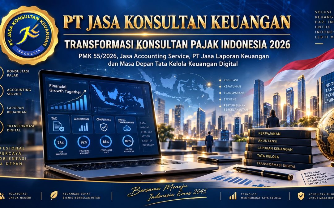 PT JASA KONSULTAN KEUANGAN TRANSFORMASI KONSULTAN PAJAK INDONESIA 2026 PMK 55/2026, Jasa Accounting Service, PT Jasa Laporan Keuangan dan Masa Depan Tata Kelola Keuangan Digital