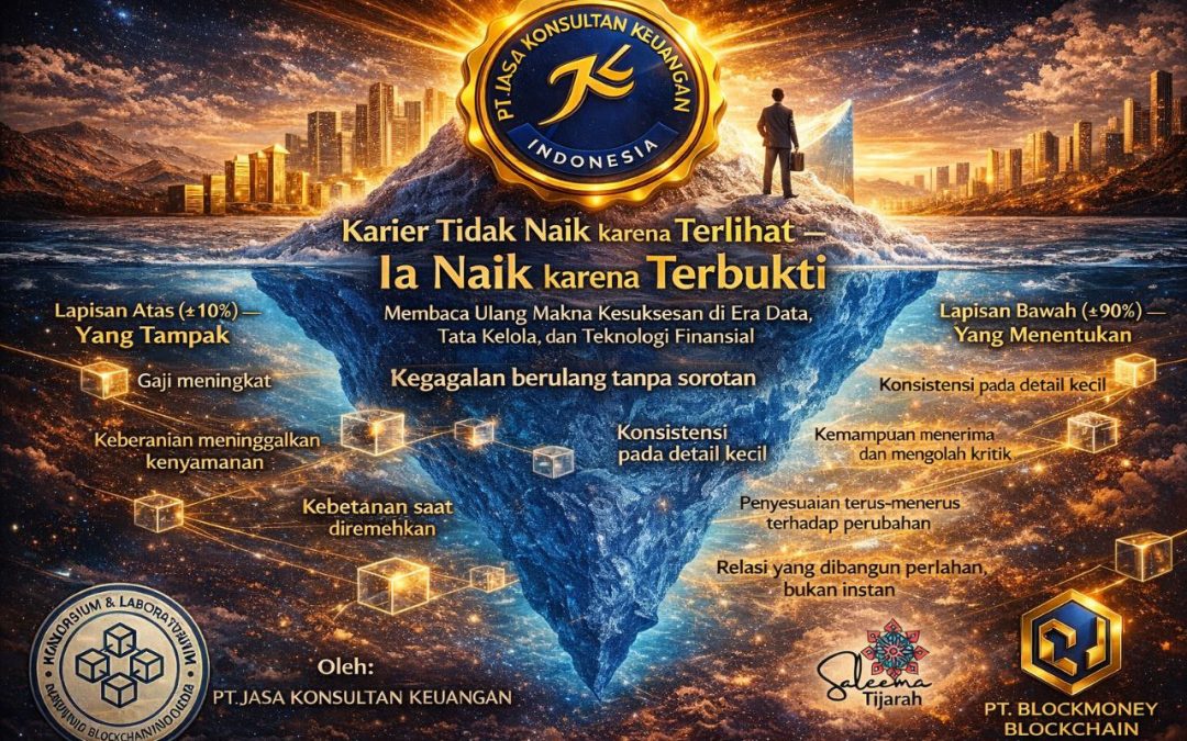 KARIER TIDAK NAIK KARENA TERLIHAT — IA NAIK KARENA TERBUKTI MEMBACA ULANG MAKNA KESUKSESAN DI ERA DATA, TATA KELOLA, DAN TEKNOLOGI FINANSIAL OLEH: PT JASA KONSULTAN KEUANGAN