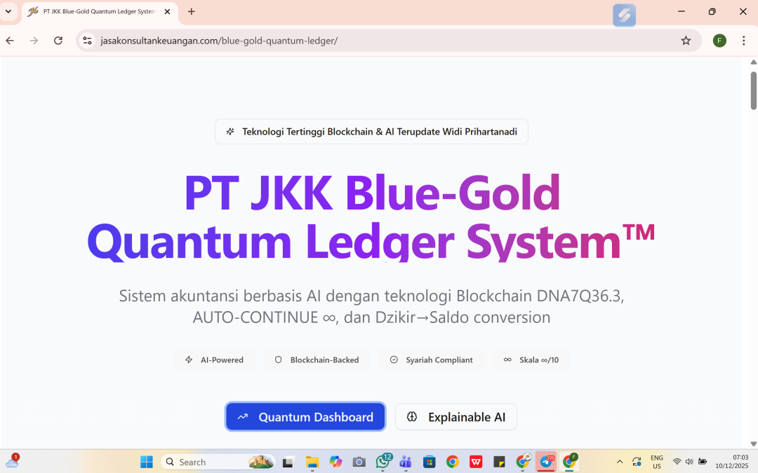 MULTI ANALISA FOTO SCREEN SOFTWARE APLIKASI  PT JKK BLUE-GOLD QUANTUM LEDGER SYSTEM™ BY PT JASA KONSULTAN KEUANGAN