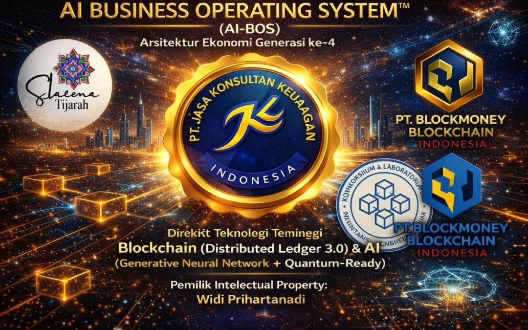 AI BUSINESS OPERATING SYSTEM™ (AI-BOS) ARSITEKTUR EKONOMI GENERASI KE-4 DIREKTIF TEKNOLOGI TERTINGGI: BLOCKCHAIN (DISTRIBUTED LEDGER 3.0) & AI (GENERATIVE NEURAL NETWORK + QUANTUM-READY) PEMILIK INTELLECTUAL PROPERTY: WIDI PRIHARTANADI  BY PT JASA KONSULTAN KEUANGAN