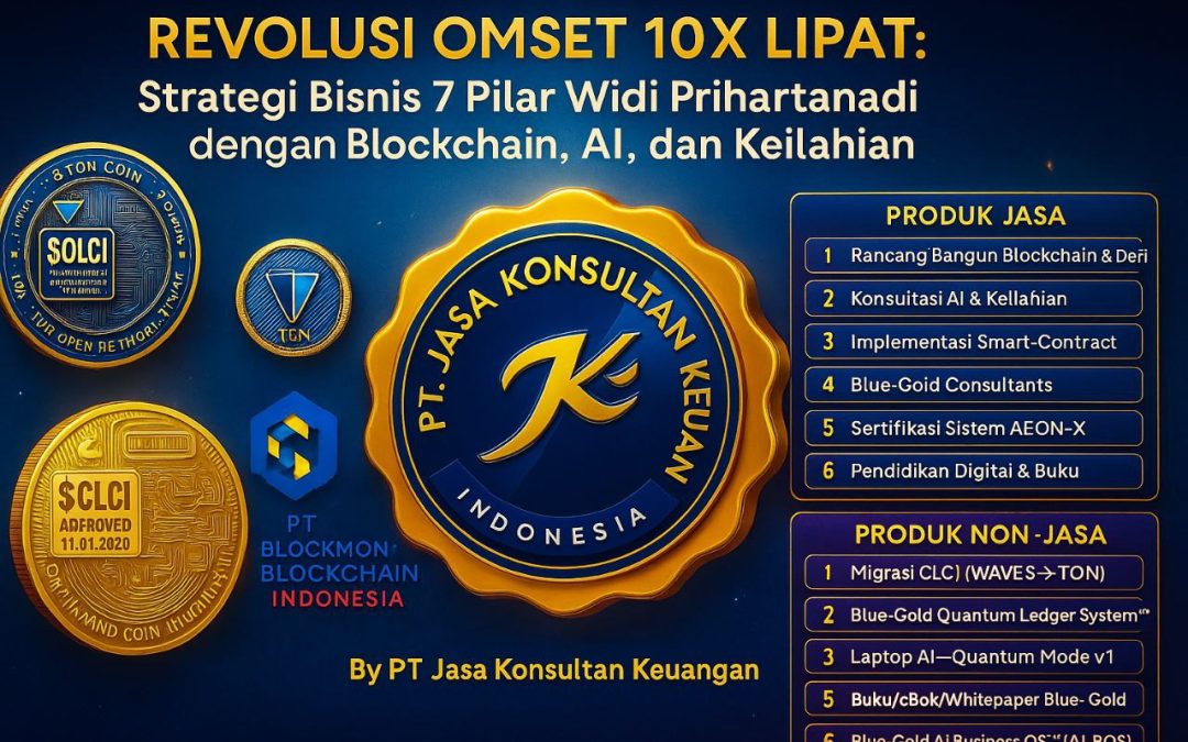 REVOLUSI OMSET 1OX LIPAT:  Strategi Bisnis 7 Pilar Widi Prihartanadi  dengan Blockchain, AI, dan Keilahian By PT Jasa Konsultan Keuangan