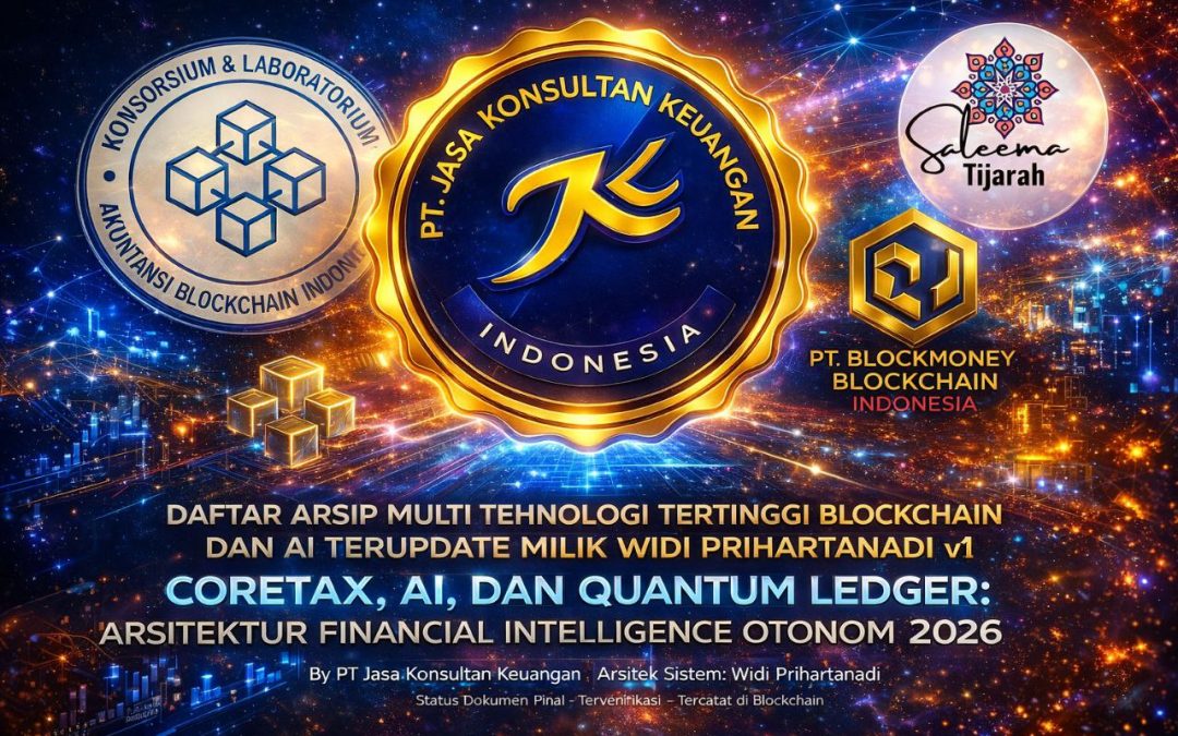 DAFTAR ARSIP MULTI TEHNOLOGI TERTINGGI BLOCKCHAIN DAN AI TERUPDATE MILIK WIDI PRIHARTANADI V2 CORETAX, AI, DAN QUANTUM LEDGER: ARSITEKTUR FINANCIAL INTELLIGENCE OTONOM 2026 – DARI ACCOUNTING SERVICE MENUJU SISTEM KEUANGAN BERDAULAT DIGITAL BY PT JASA KONSULTAN KEUANGAN ARSITEK SISTEM: WIDI PRIHARTANADI
