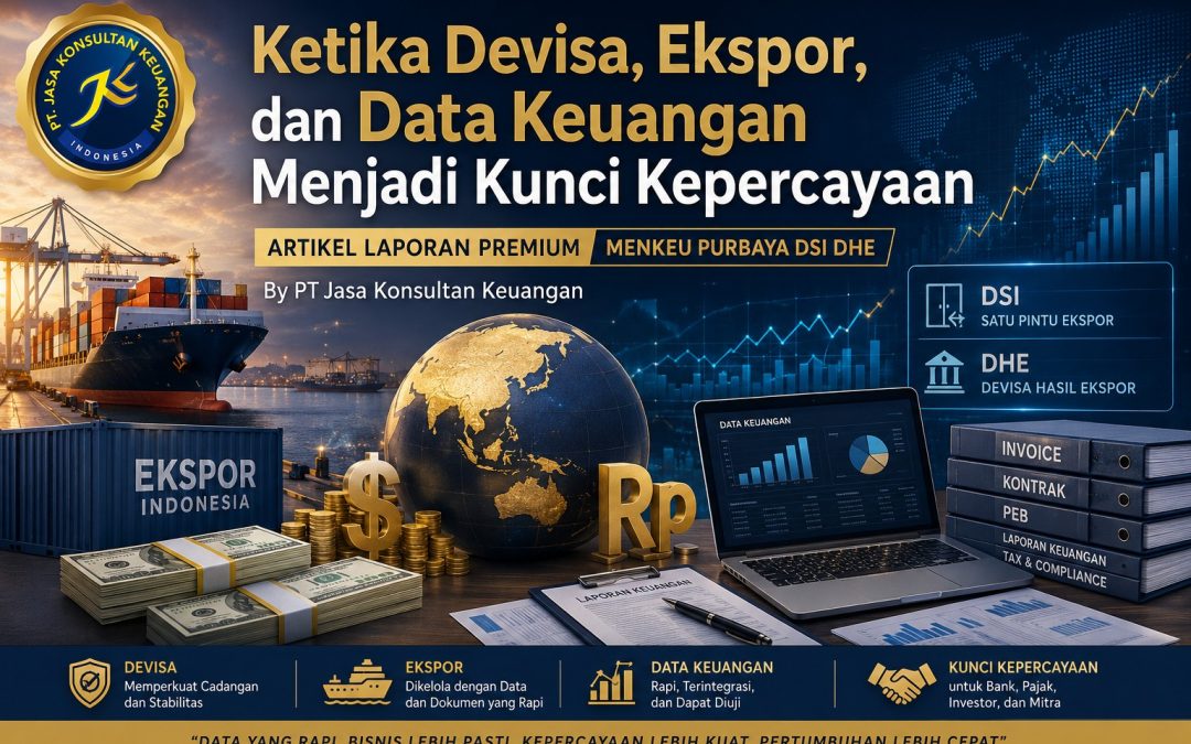 Ketika Devisa, Ekspor, dan Data Keuangan Menjadi Kunci Kepercayaan Artikel Laporan Premium Menkeu Purbaya DSI DHE By PT Jasa Konsultan Keuangan