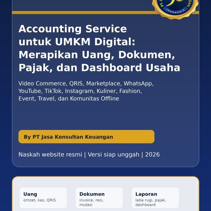 Accounting Service untuk UMKM Digital: Merapikan Uang, Dokumen, Pajak, dan Dashboard Usaha di Era Video Commerce By PT Jasa Konsultan Keuangan