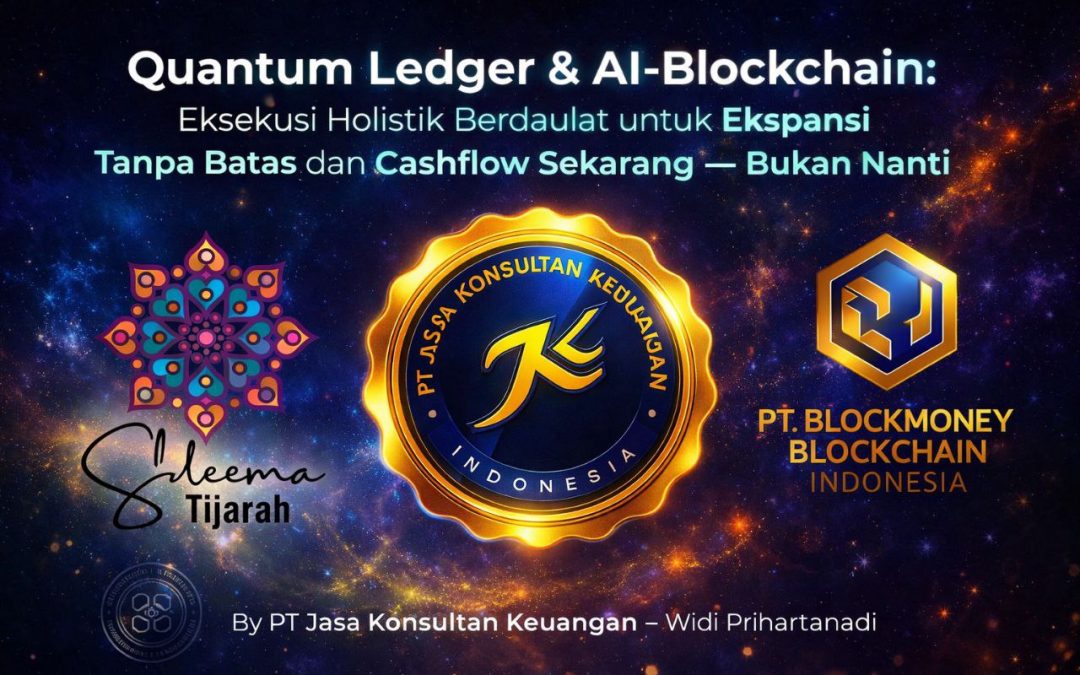 Quantum Ledger & AI–Blockchain: Eksekusi Holistik Berdaulat untuk Ekspansi Tanpa Batas dan Cashflow Sekarang — Bukan Nanti” By PT Jasa Konsultan Keuangan — Widi Prihartanadi