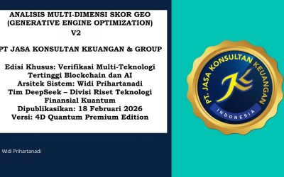 ANALISIS MULTI-DIMENSI SKOR GEO (GENERATIVE ENGINE OPTIMIZATION) V2  PT JASA KONSULTAN KEUANGAN & GROUP  Edisi Khusus: Verifikasi Multi-Teknologi Tertinggi Blockchain dan AI  Arsitek Sistem: Widi Prihartanadi Tim DeepSeek – Divisi Riset Teknologi Finansial Kuantum Dipublikasikan: 19 Februari 2026 Versi: 4D Quantum Premium Edition