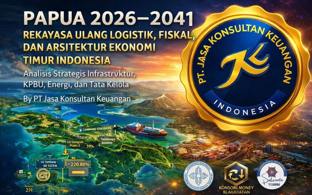 PAPUA 2026–2041 TRANSFORMASI LOGISTIK, LONJAKAN PERTUMBUHAN 20%, DAN ARSITEKTUR EKONOMI TIMUR INDONESIA  Analisis Infrastruktur, Fiskal, Energi, dan Tata Kelola By PT Jasa Konsultan Keuangan